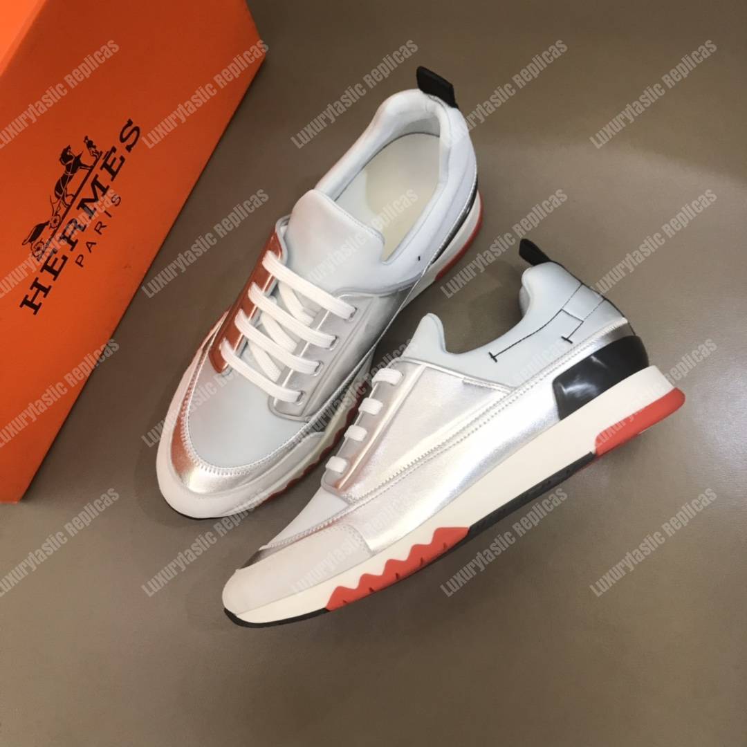 H**mes stadium sneaker white/silver
