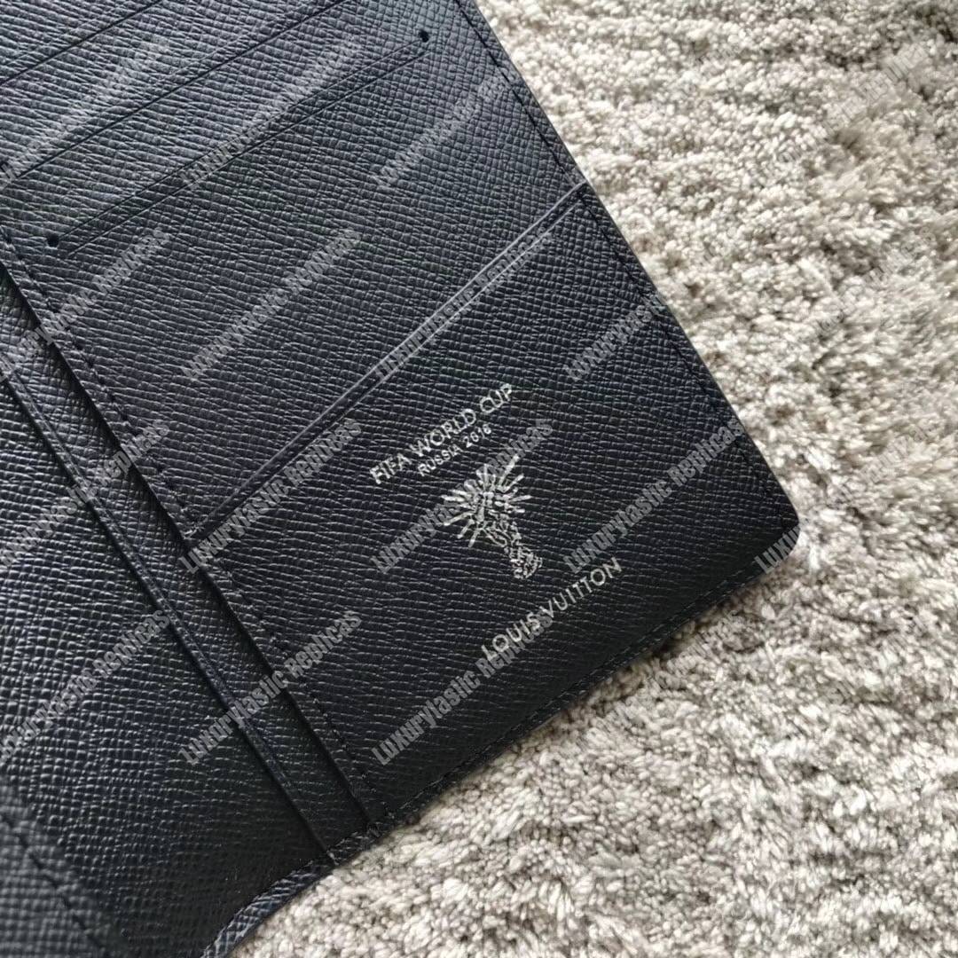 LV Brazza Wallet Epi Leather Hexagon Black
