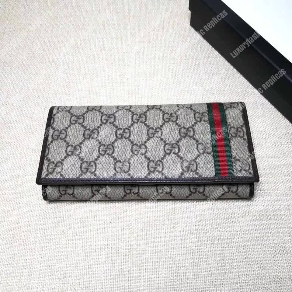 G*u*i gg sup*e continental wallet web grey