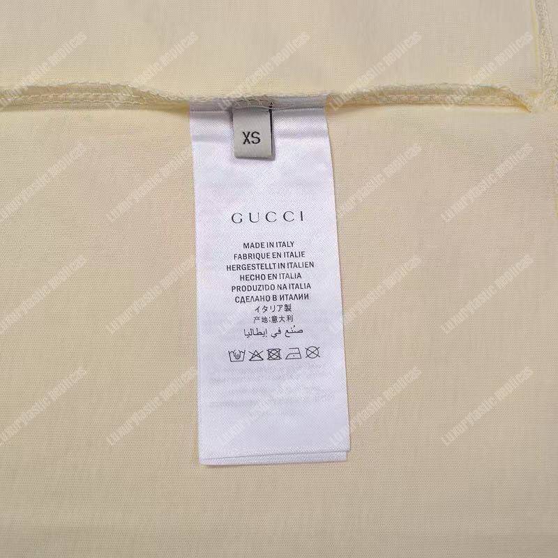 G*u*i cotton t-shirt mickey and minnie print beige