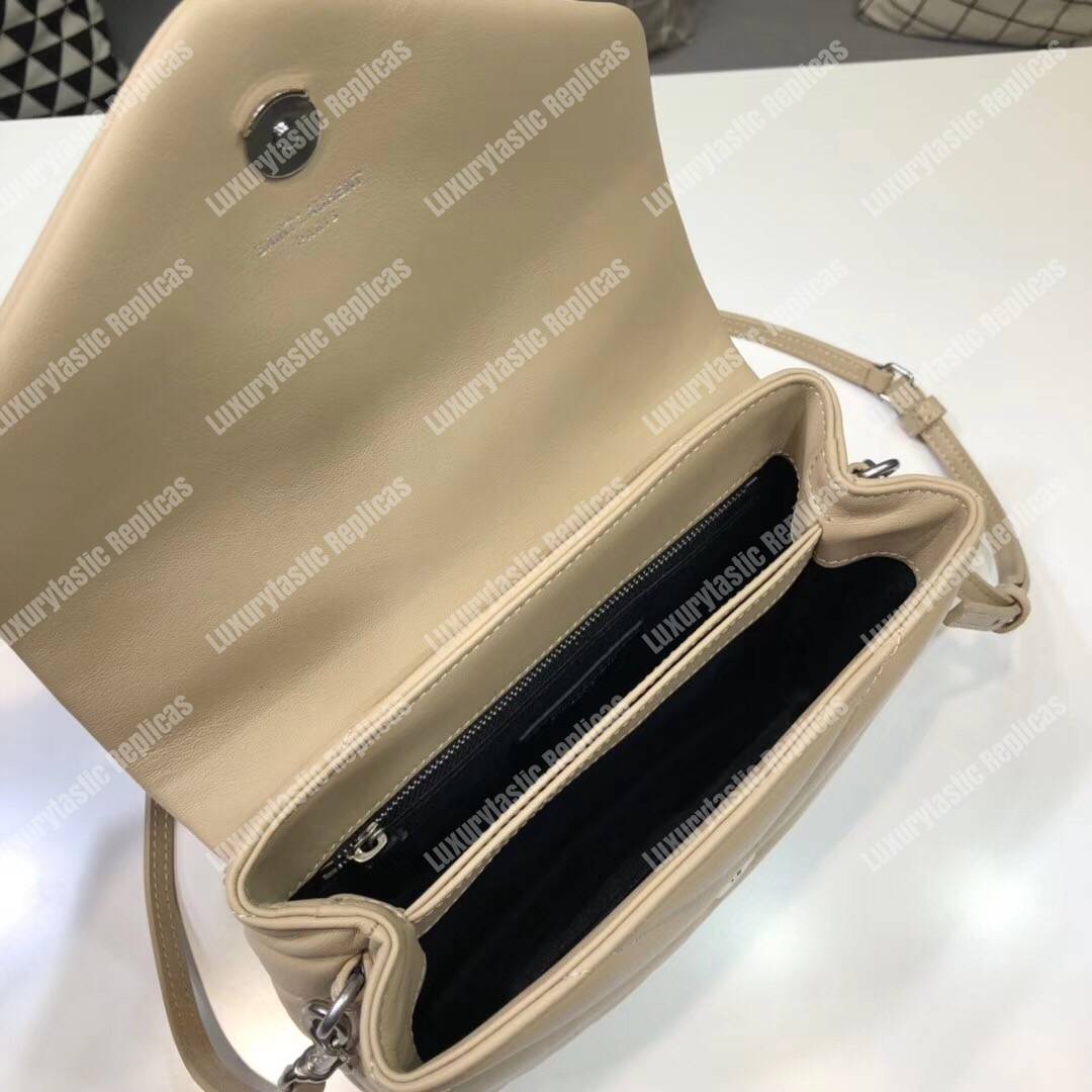 Saint Laurent Loulou Toy Bag In Matelassé “Y” Leather Powder