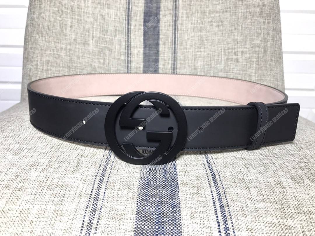 G*u*i leather belt with interlocking g