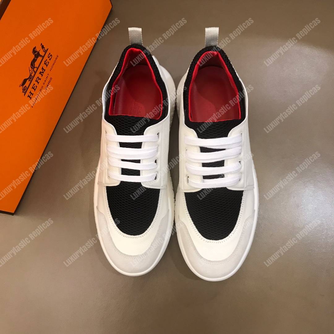 H**mes vitesse sneaker white/black lining