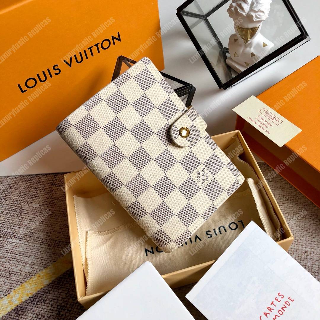 LV Small Ring Agenda Cover Damier Ebene White