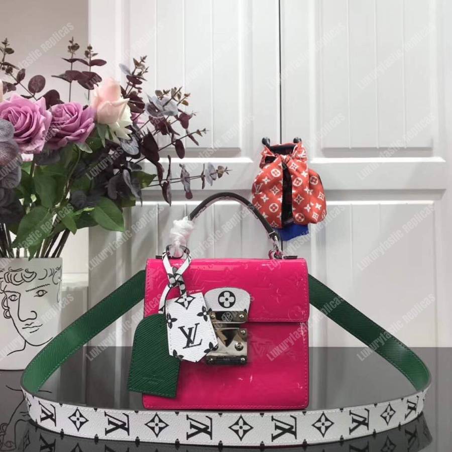 LV Spring Street Monogram Vernis Rose Pop