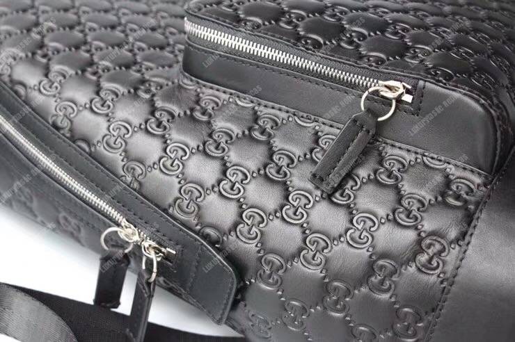 G*u*i signature leather backpack black
