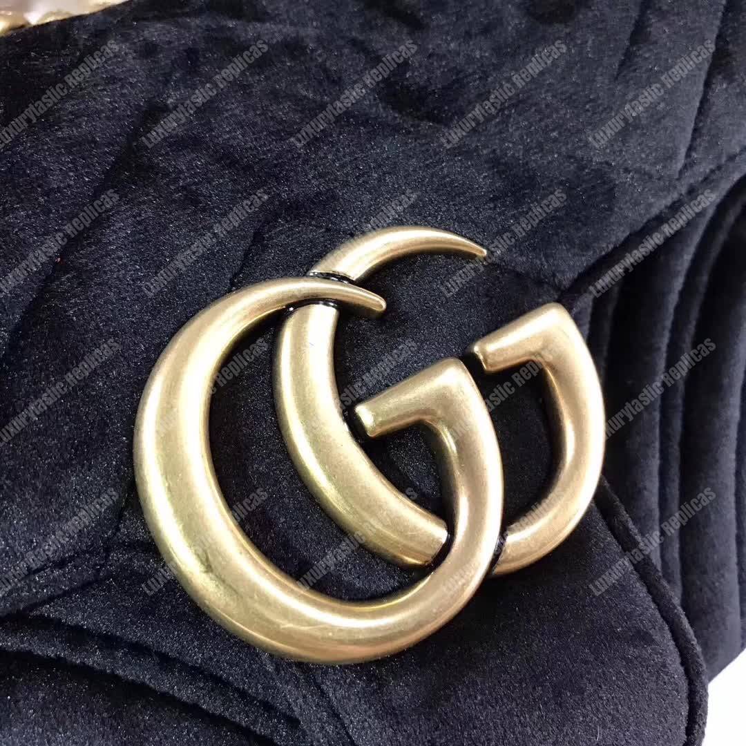 G*u*i gg marmont mini bag black velvet