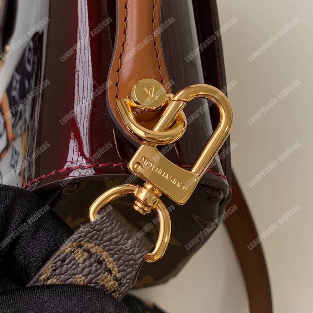 LV Cherrywood BB Smooth Patent Monogram Griotte