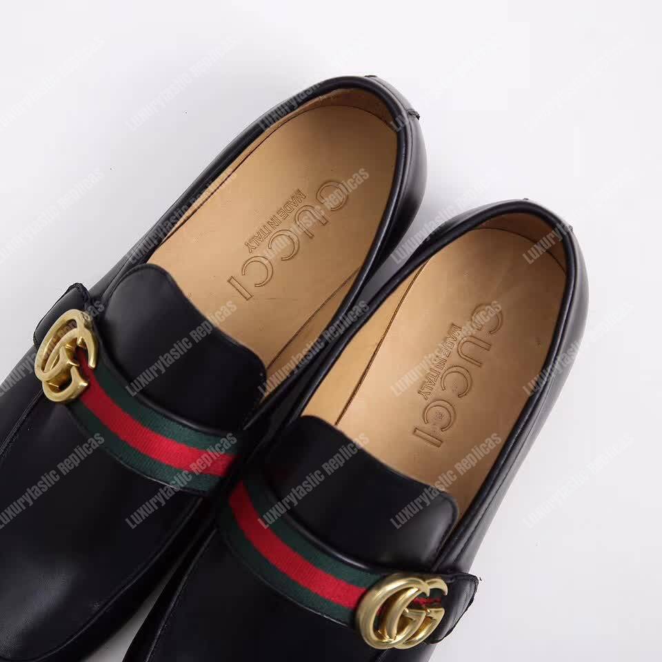 G*u*i leather loafer with gg web
