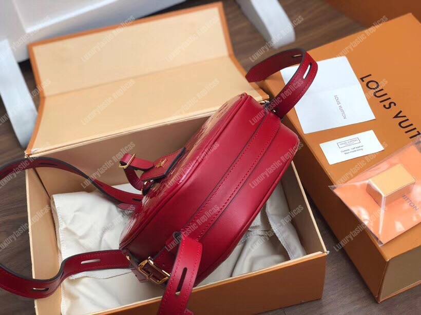 LV Boite Chapeau Souple Monogram Vernis Leather Rouge