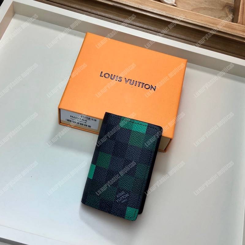 LV Pocket Organizer Damier Graphite Pixel Green