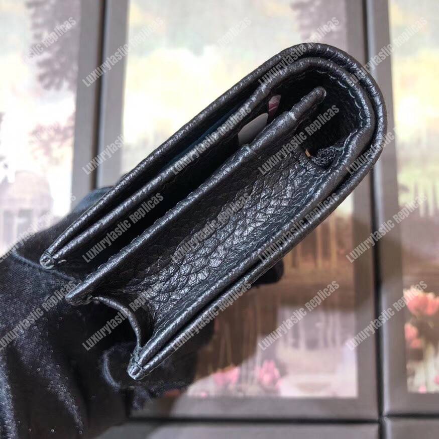 G*u*i garden leather wallet black with bat