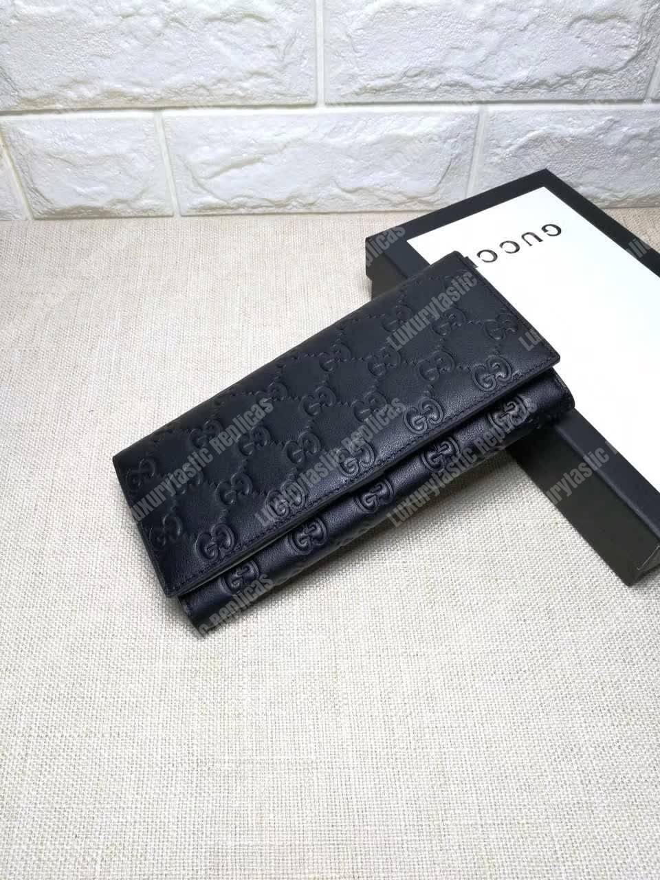 G*u*i gg signature long coin wallet black