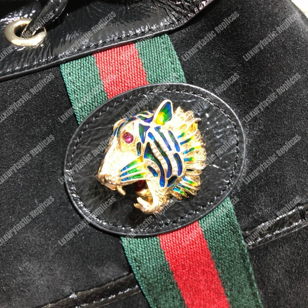 G*u*i rajah medium bucket bag black