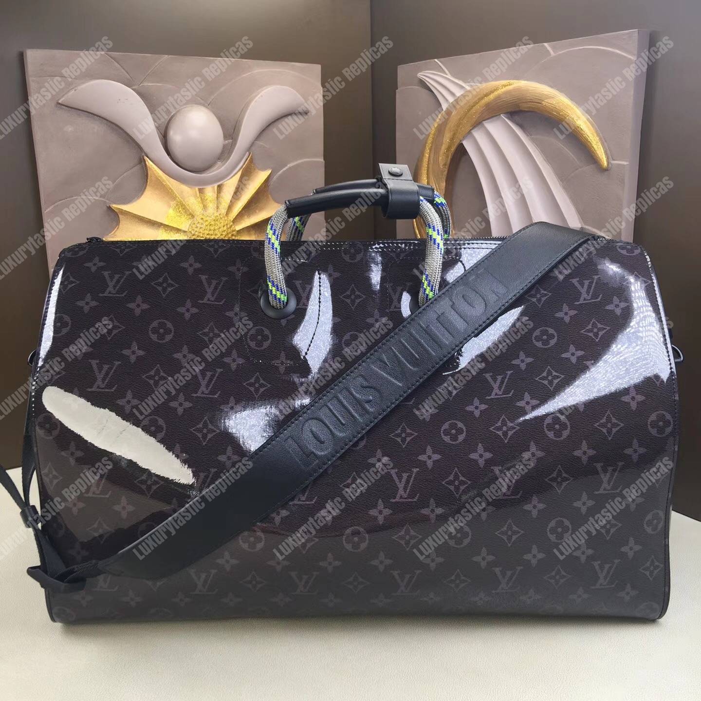 LV Keepall Bandouliere 50 Monogram Eclipse Glaze