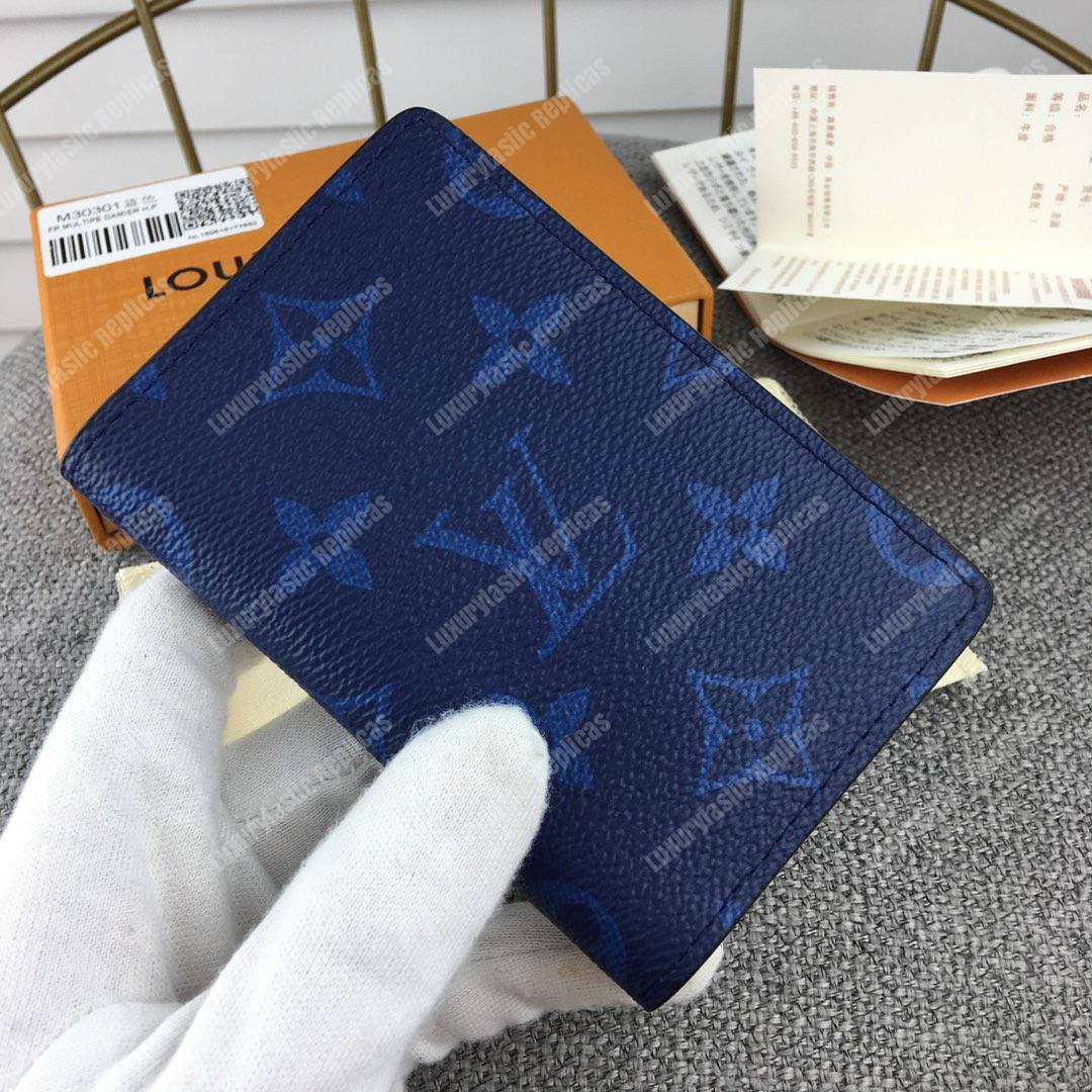 LV Pocket Organiser Taiga Monogram Cobalt