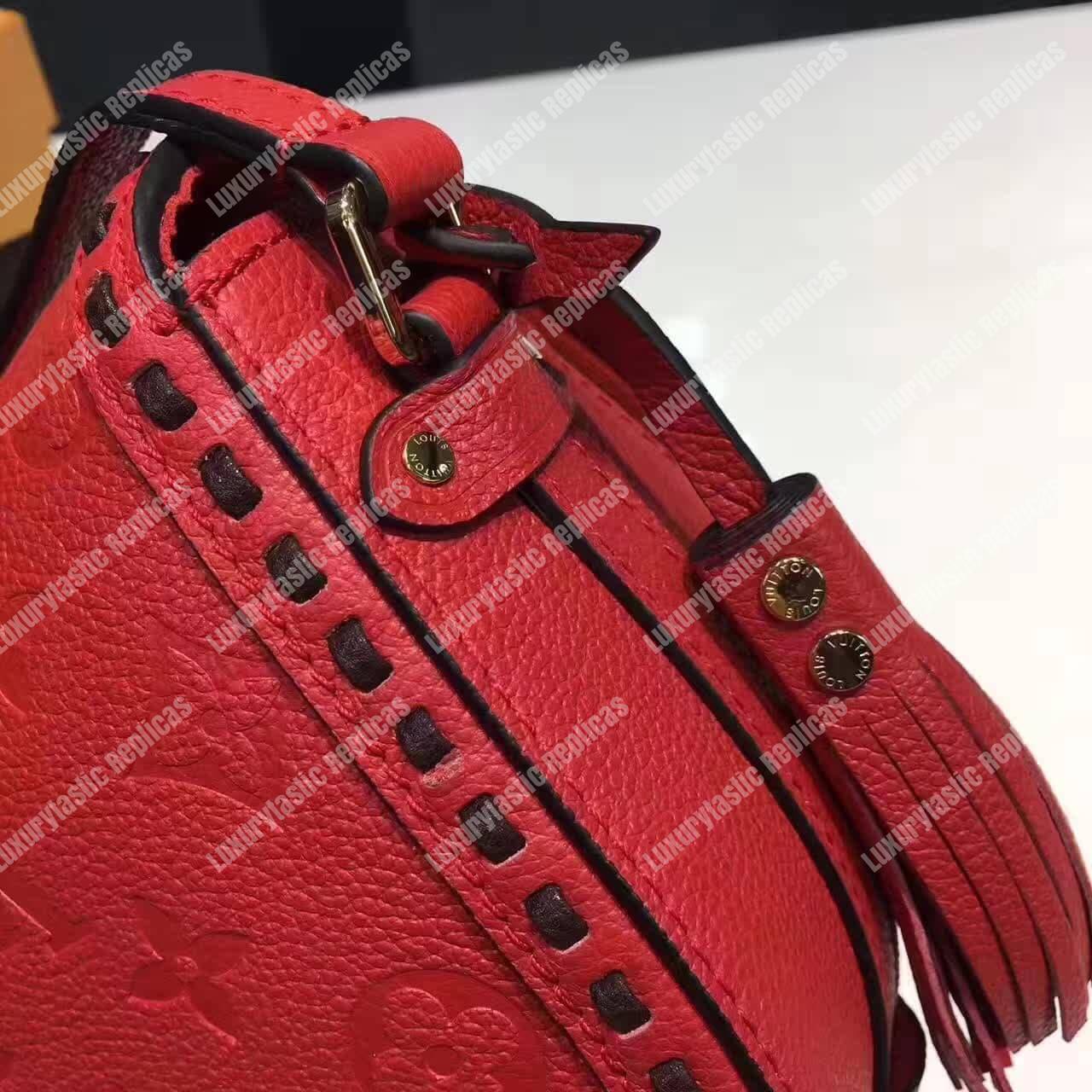 LV Junot Monogram Empreinte Leather Cerise