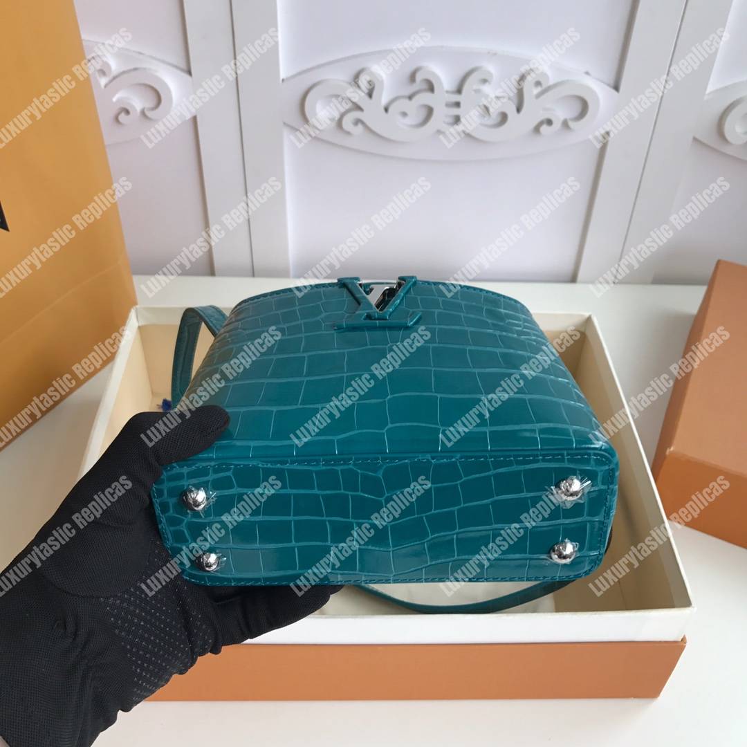 LV Capucines Mini Crocodilien Mat Cactus