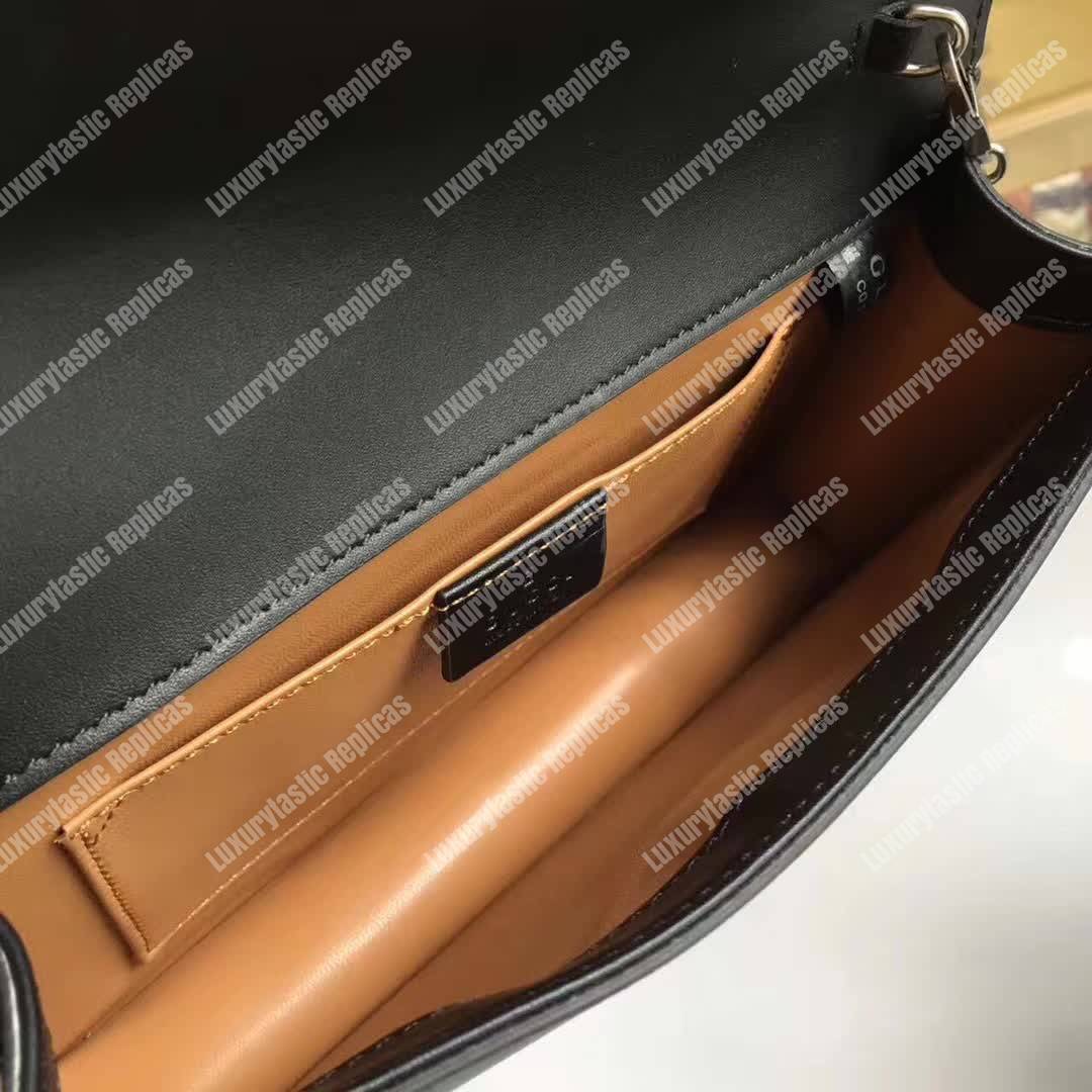 G*u*i lilith leather shoulder bag black