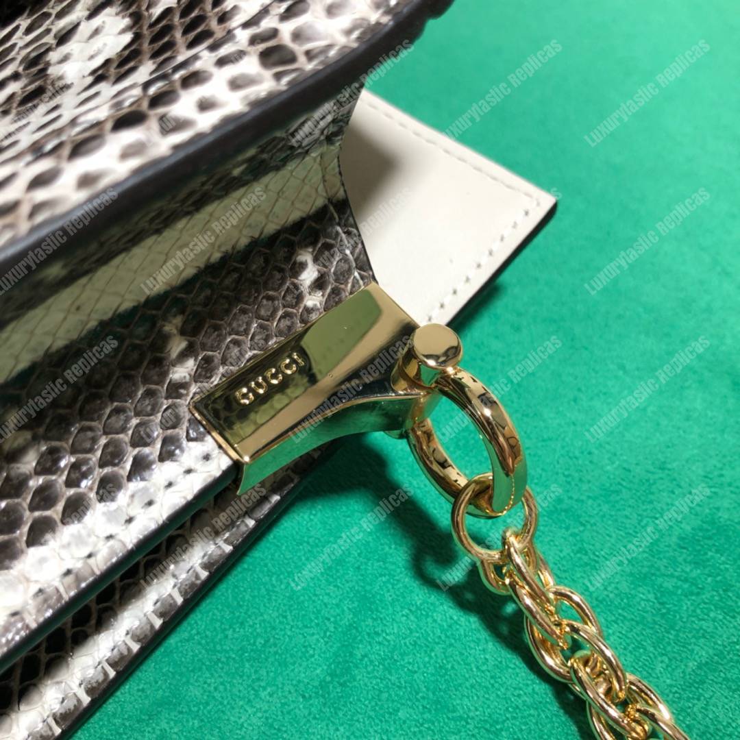G*u*i ophidia small snakeskin shoulder bag grey