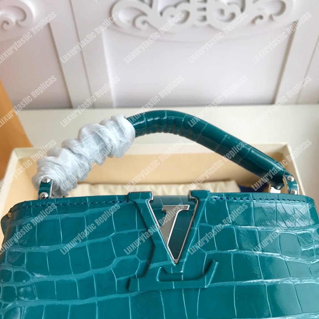 LV Capucines Mini Crocodilien Mat Cactus
