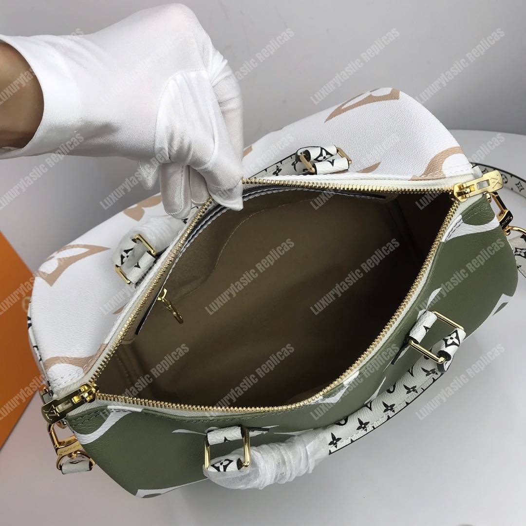 LV Speedy Bandouliere 30 Monogram Geant Creme