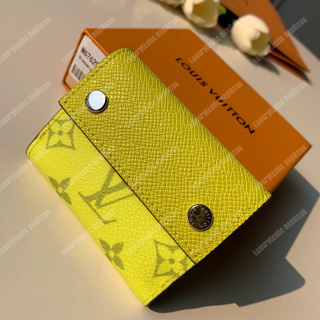 LV Discovery Compact Wallet K45 Taiga Monogram Jaune