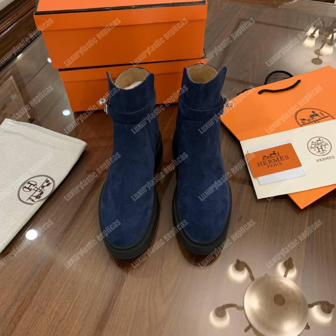 H**mes veo ankle boot blue