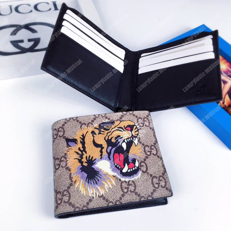 G*u*i tiger print gg sup*e wallet