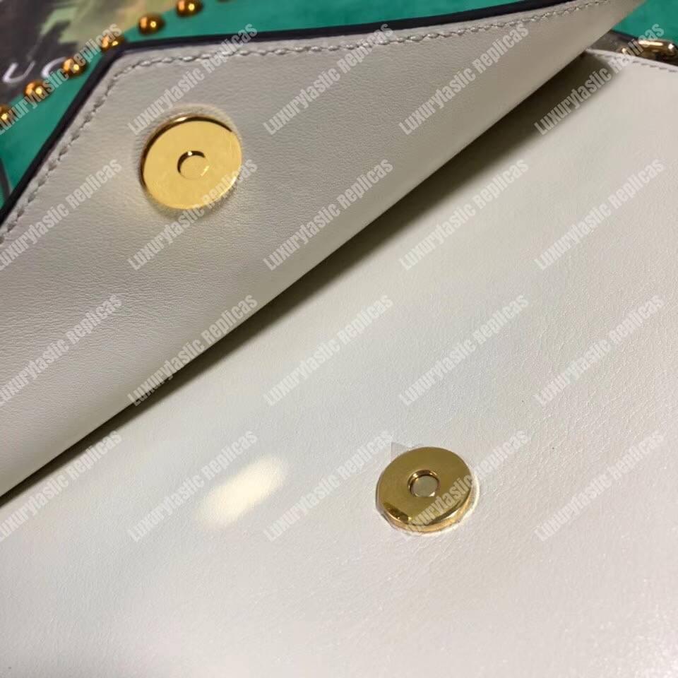 G*u*i medium leather shoulder bag white