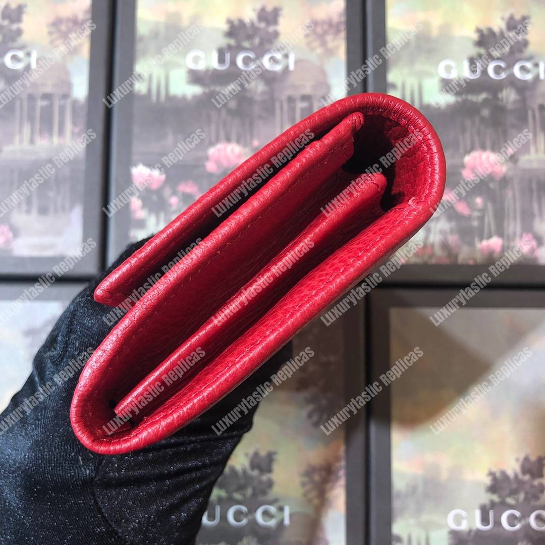 G*u*i red gg marmont leather continental wallet small gg metal