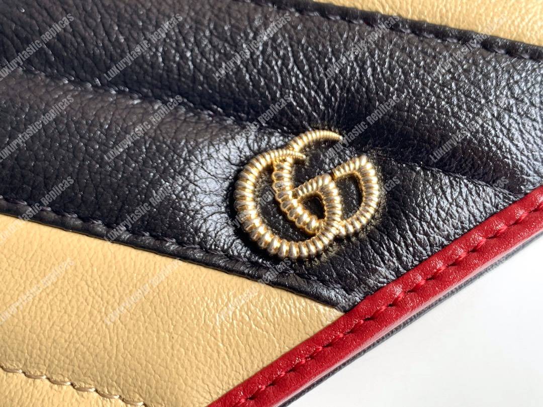 G*u*i gg marmont card case wallet black beige