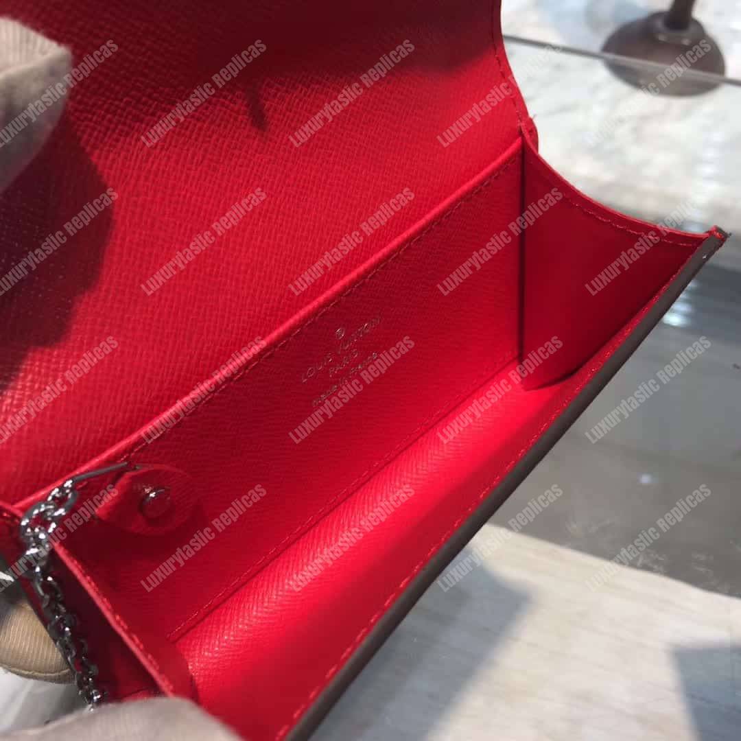 LV Key Pouch Epi Leather Coquelicot