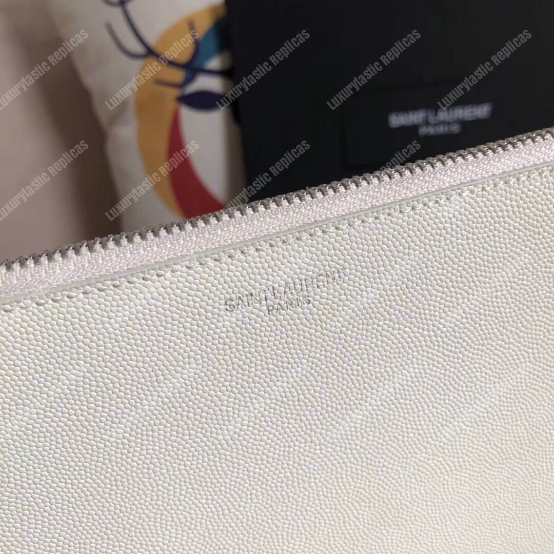 Saint Laurent Zipped Tablet Holder White