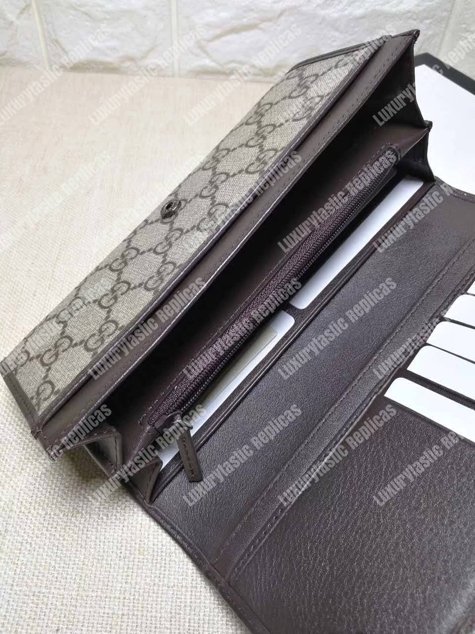 G*u*i gg sup*e continental wallet web grey
