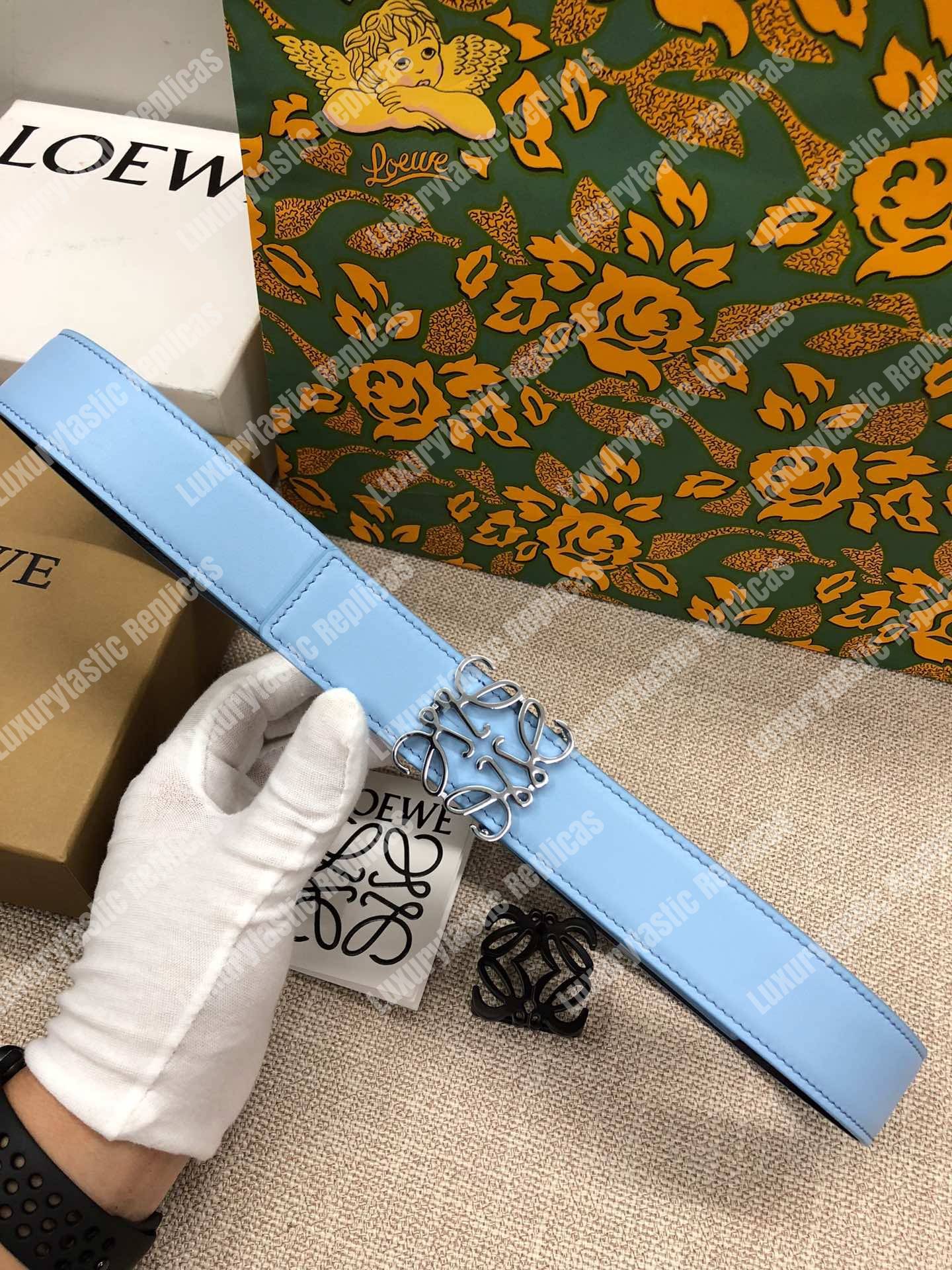 Loewe Anagram Belt 3.2Cm Sky Blue