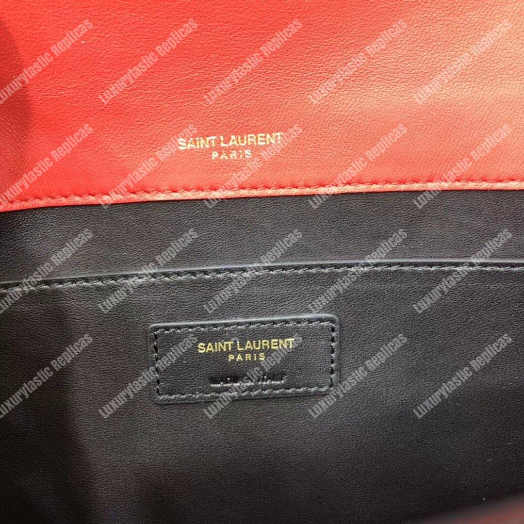 Saint Laurent Sulpice Medium In Matelassé Leather Eros Red