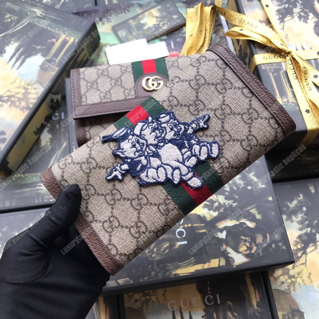 G*u*i ophidia gg continental wallet with three little pigs