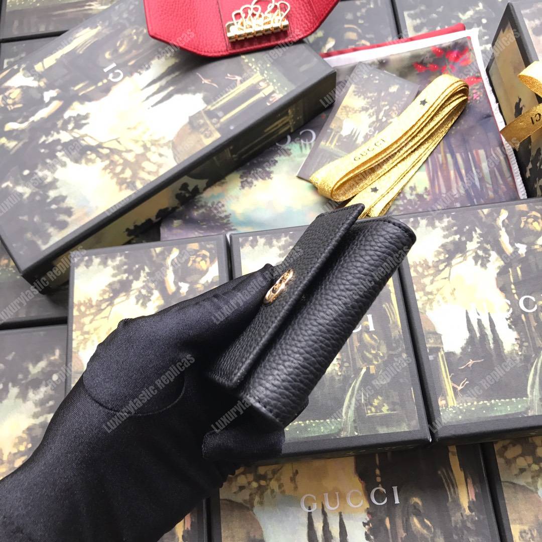 G*u*i gg marmont leather key case black