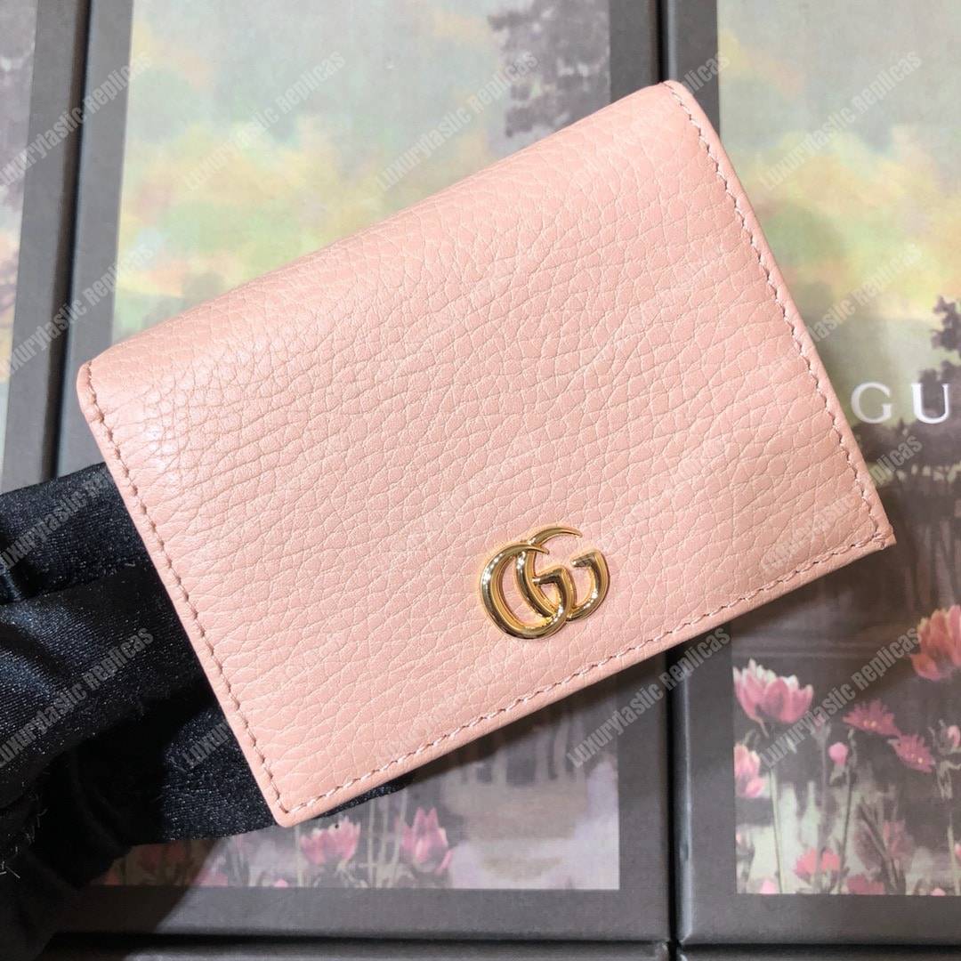 G*u*i leather card case light pink
