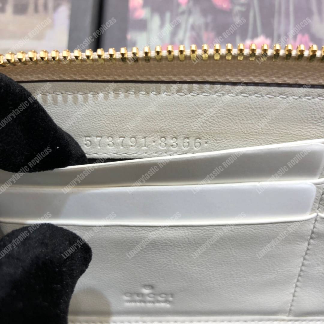 G*u*i rajah zip around wallet leather white