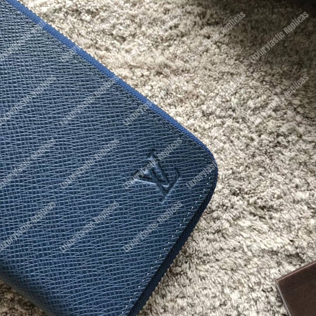 LV Vasco Wallet Taiga Leather Ocean