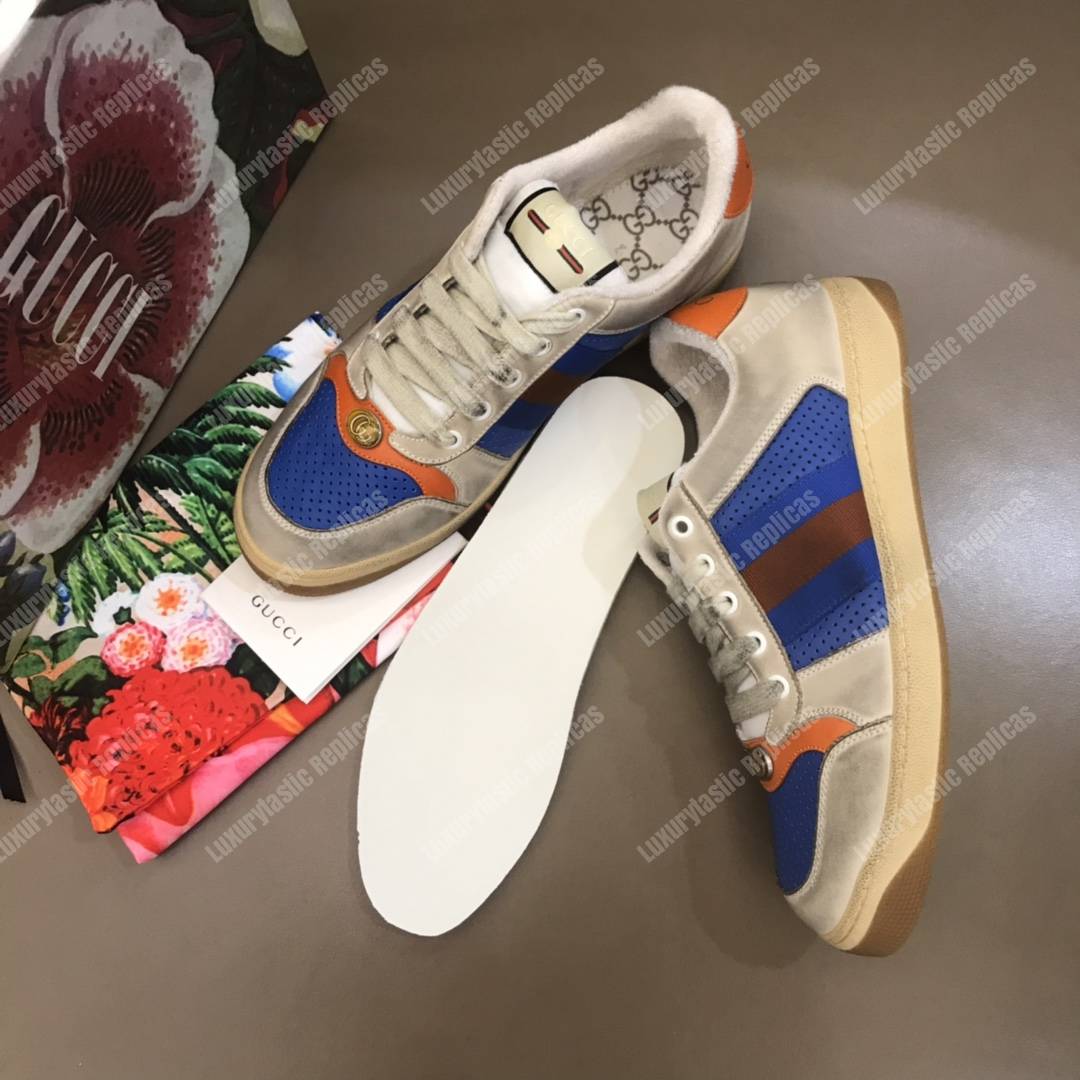 G*u*i screener leather sneaker blue