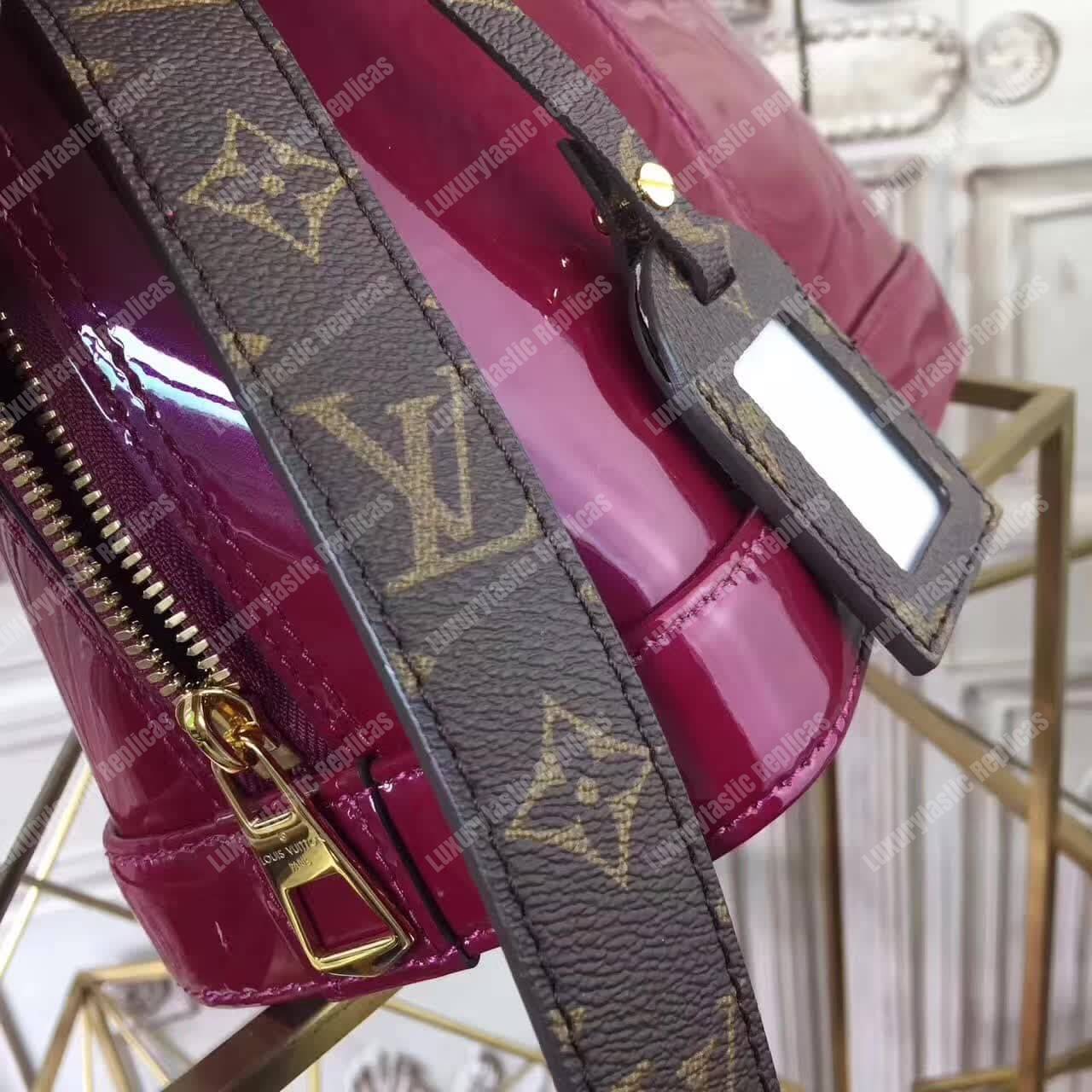 LV Alma BB Patent Leather Magenta