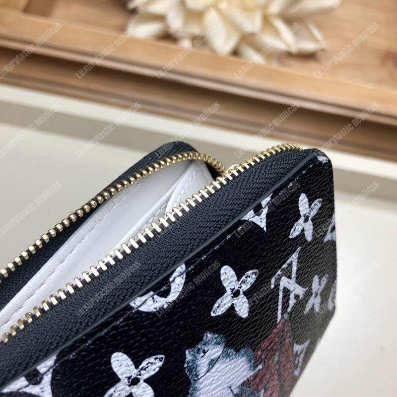LV Zippy Coin Purse Catogram Dogs and Cats Black White