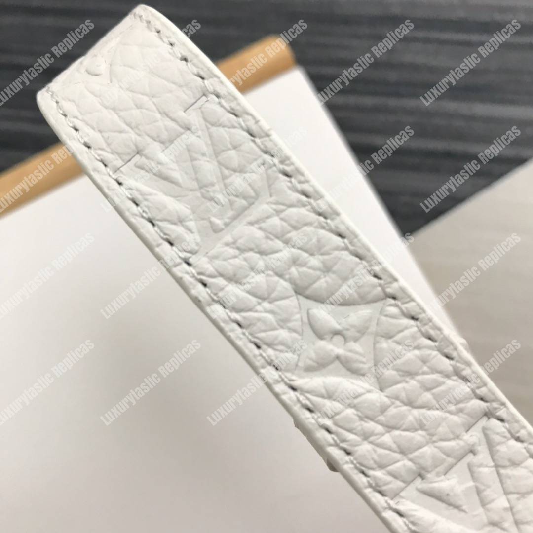 LV Harness Dragonne Bag Charm and Key Holder Taurillon leather White