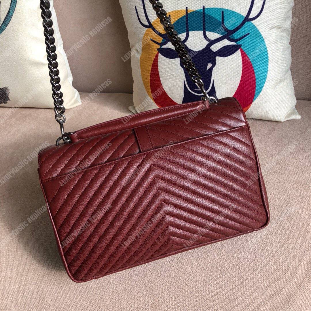 Saint Laurent Large College In Dark Red