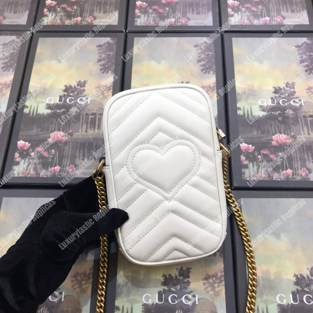 G*u*i gg marmont mini bag white