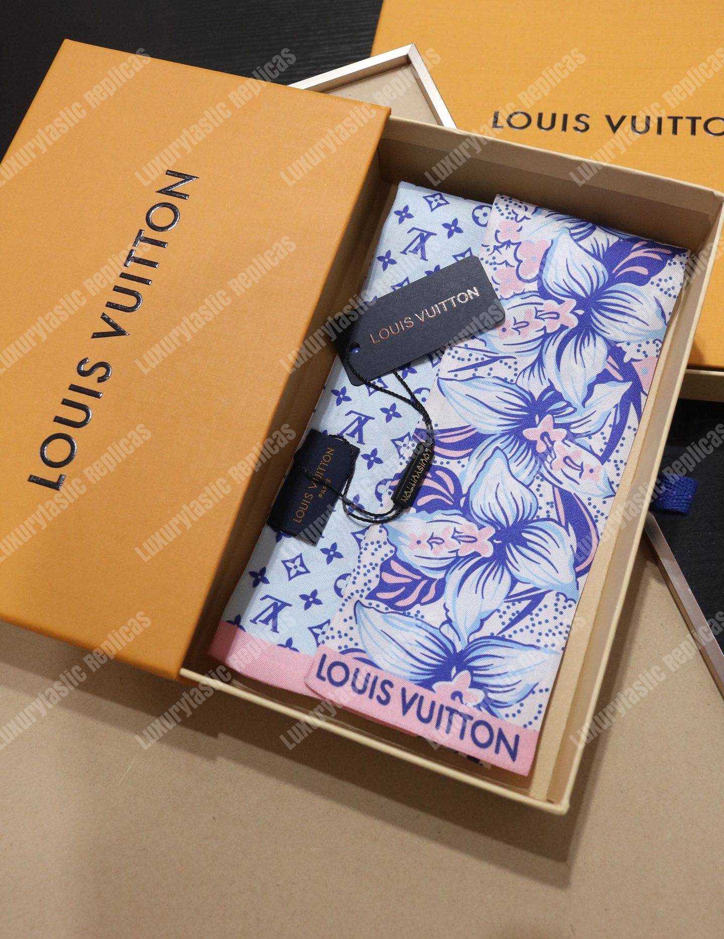 LV Monokinawa Bandeau Blue Hawaiian Floral Monogram Silk Spring 2018