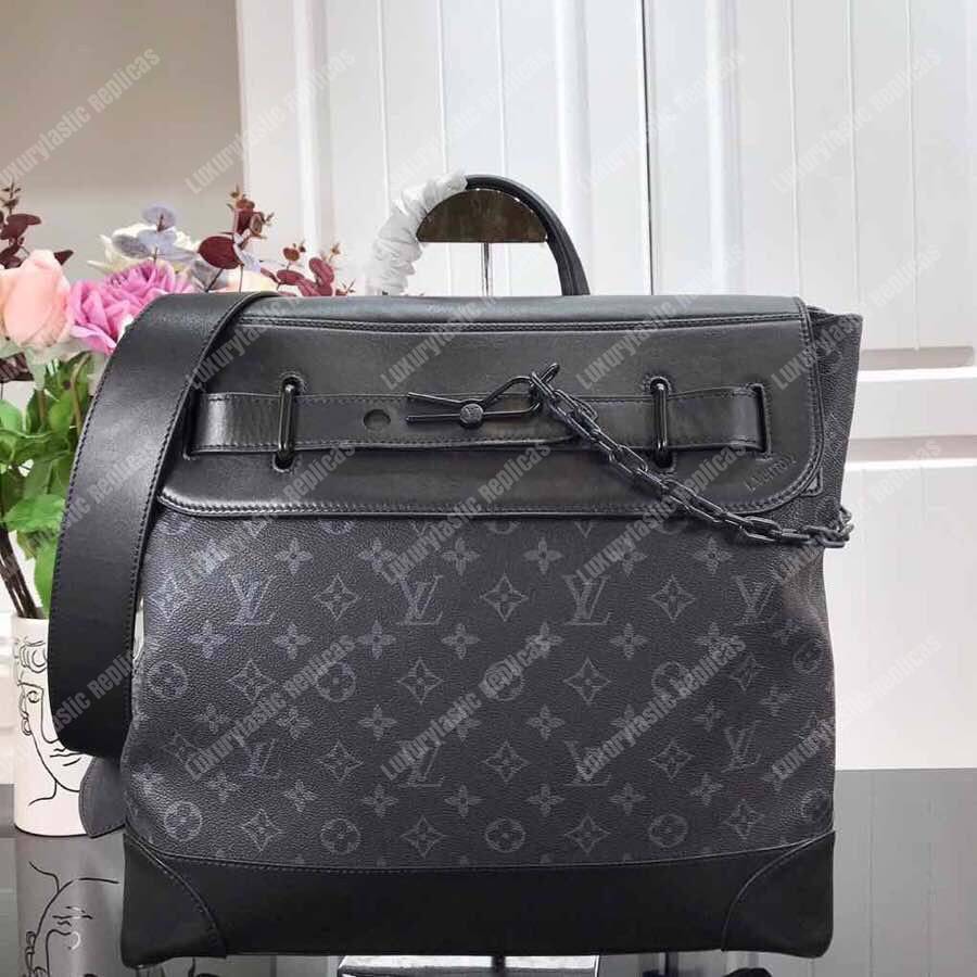 LV Streamer PM Taiga Leather Monogram Gray